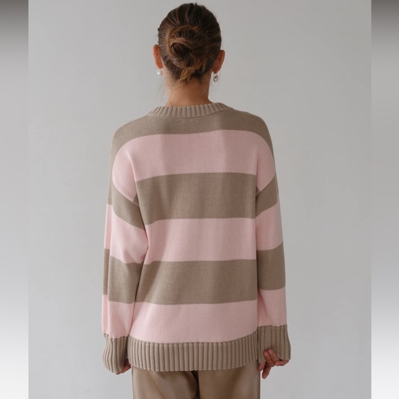 DONNI The Cotton Knit Stripe Crewneck Sweater - Picture 4 of 9